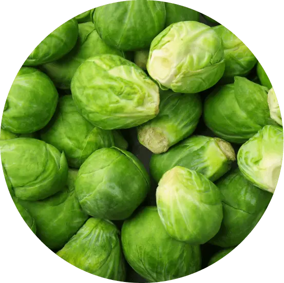 A pile of brussel sprouts