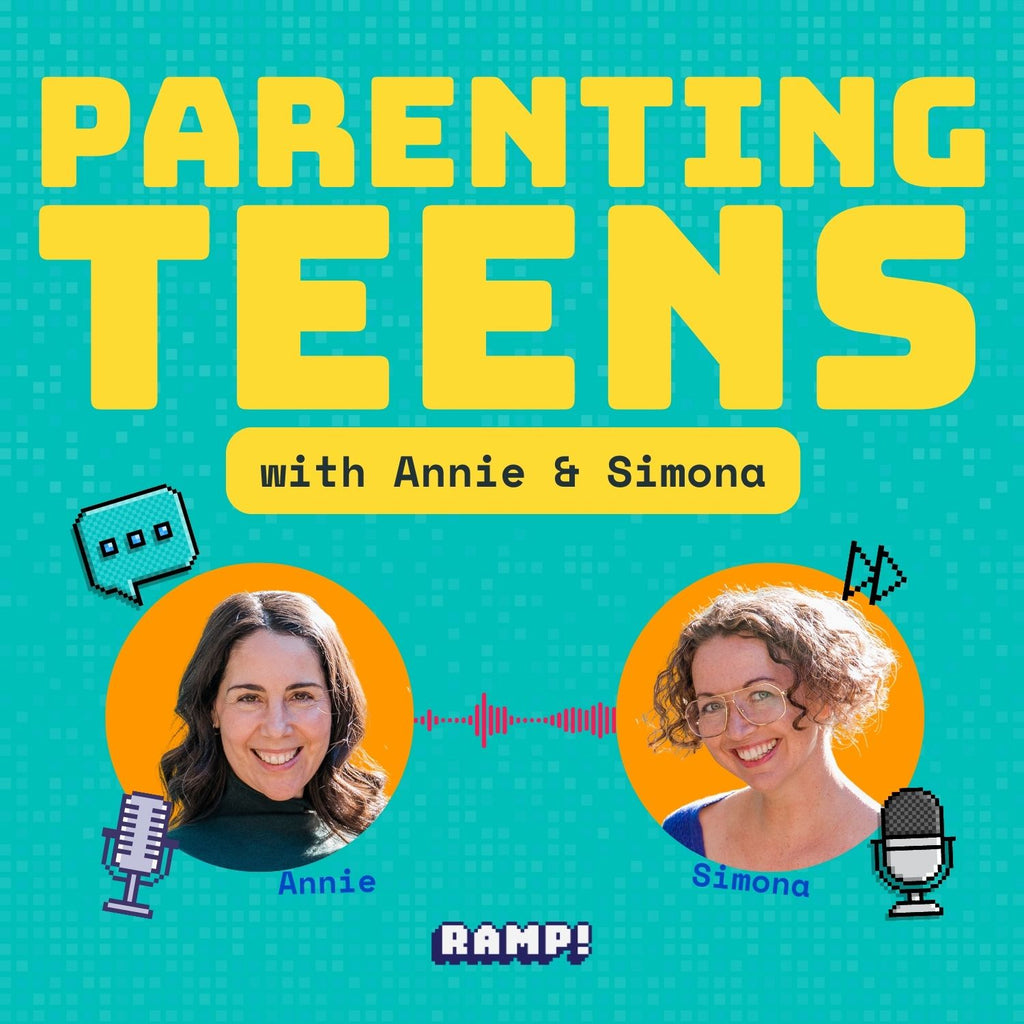 Parenting Teens Podcast with Annie and Simona promotion