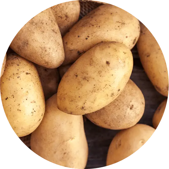 unpeeled potatoes